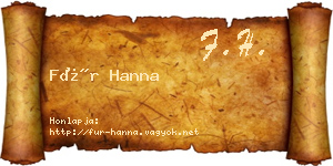 Für Hanna névjegykártya